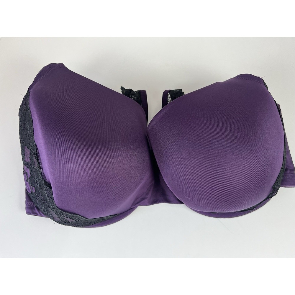 Cacique Lane Bryant Woman Balconette Bra Purple Lightly Lined UNDERWIRE 44G